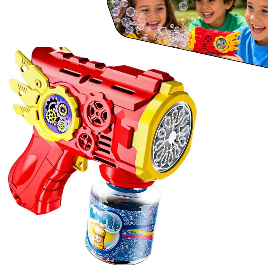 Arminha Pistola Lança Bolhas Automática Com Efeito Luz Led Infantil Brinquedo Para Crianças Diversão