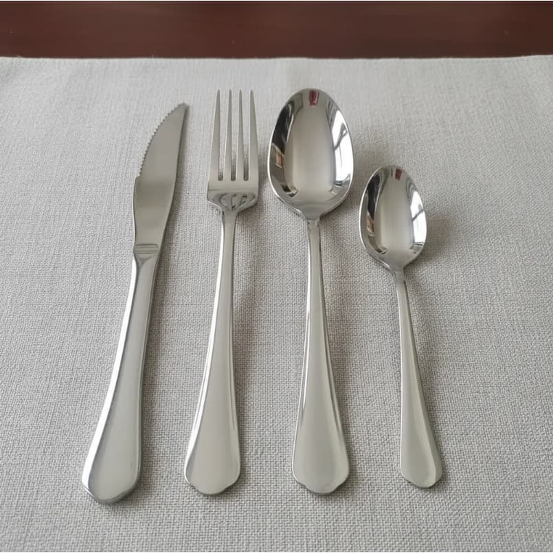 Conjunto Talheres 24 Peças Linha Liso Premium em Aço inox Mesa Posta de Luxo - Dia a Dia
