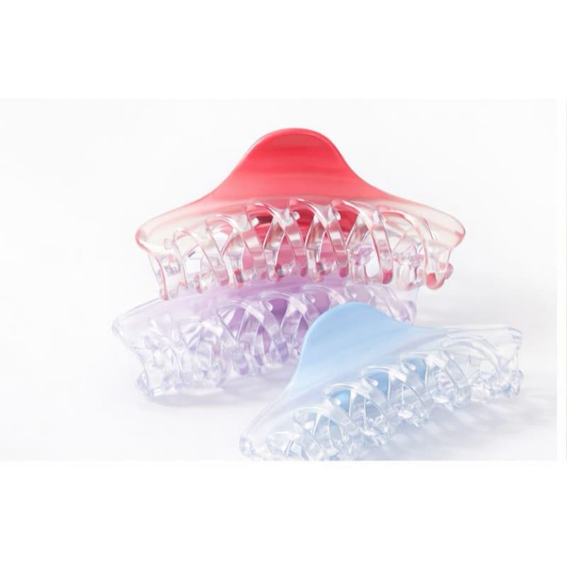 Piranha de Cabelo Grande Degradê Transparente – Presilha Feminina Elegante