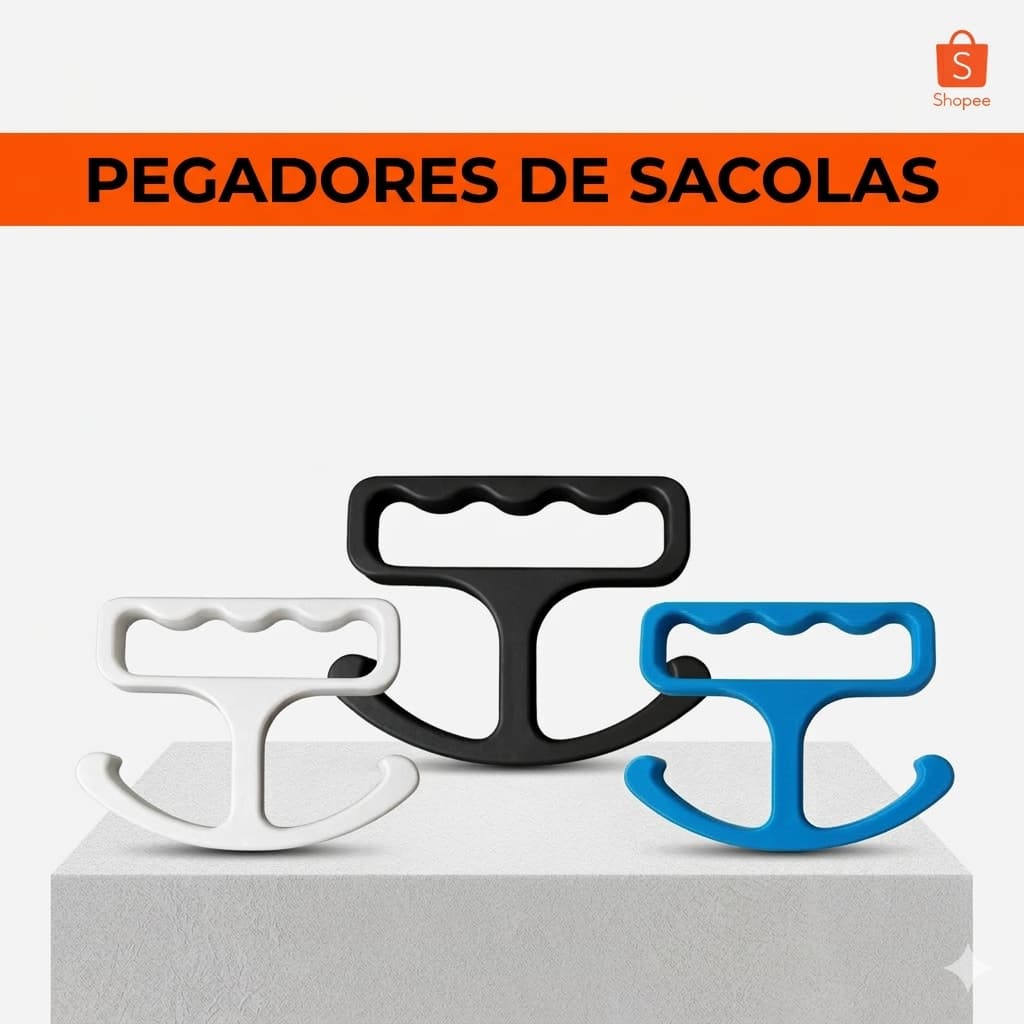 Pegador de Sacolas Suporte para Carregar Compras Alça Confortável Resistente Não Machuca as Mãos
