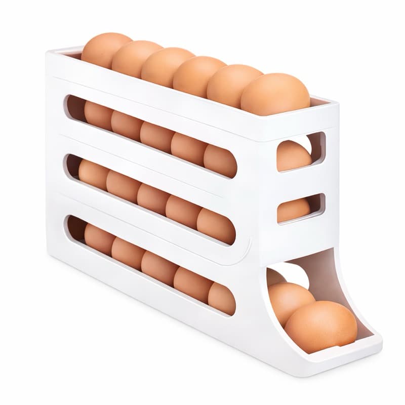 Porta Ovos Organizador para Geladeira 4 Andares Dispenser Plástico Compacto