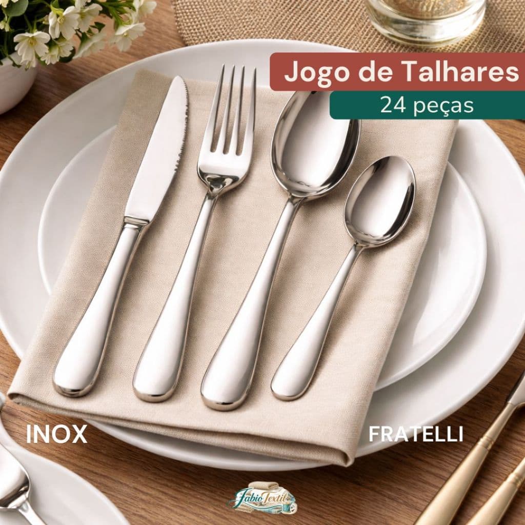 Jogo de Talheres Faqueiro Inox 24 Peças Talheres de Inox Fratelli