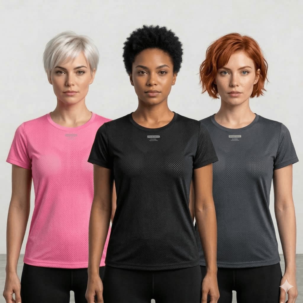 Kit 3 Baby Look Dry Fit Feminina Alta Respirabilidade Secagem Rápida Conforto Esportivo