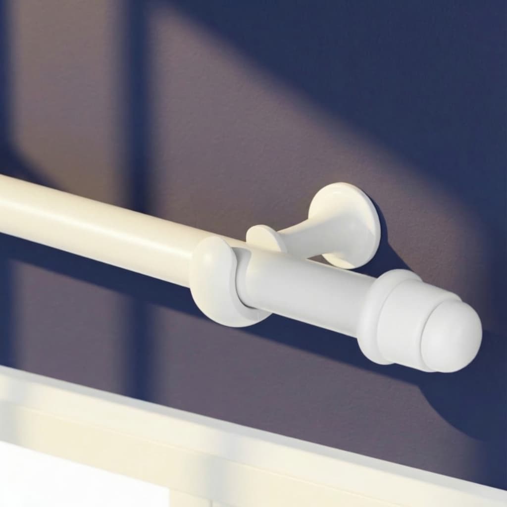 Kit Varão Aço Simples 1,50m 19mm Suporte Cortina Cores Branco