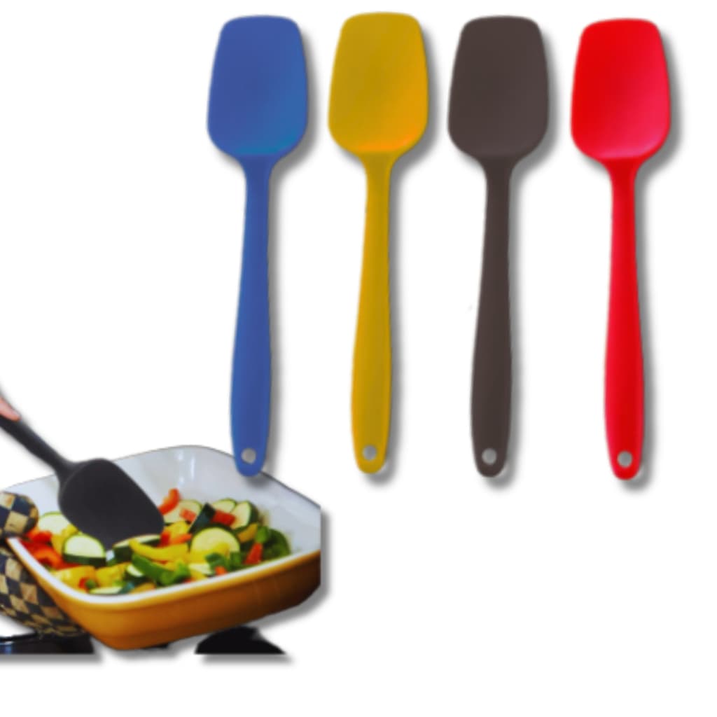Combo 5 Espátula de Silicone Espátula 27cm Grande Reta Cozinha Casa Buffet Linha Premium