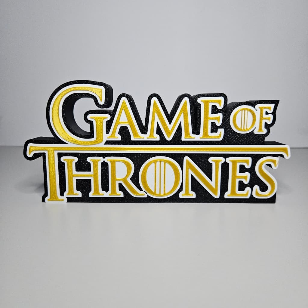 Letreiro Game of Thrones 3D Decorativo | Logo Geek para Setup Gamer, Quarto e Colecionadores