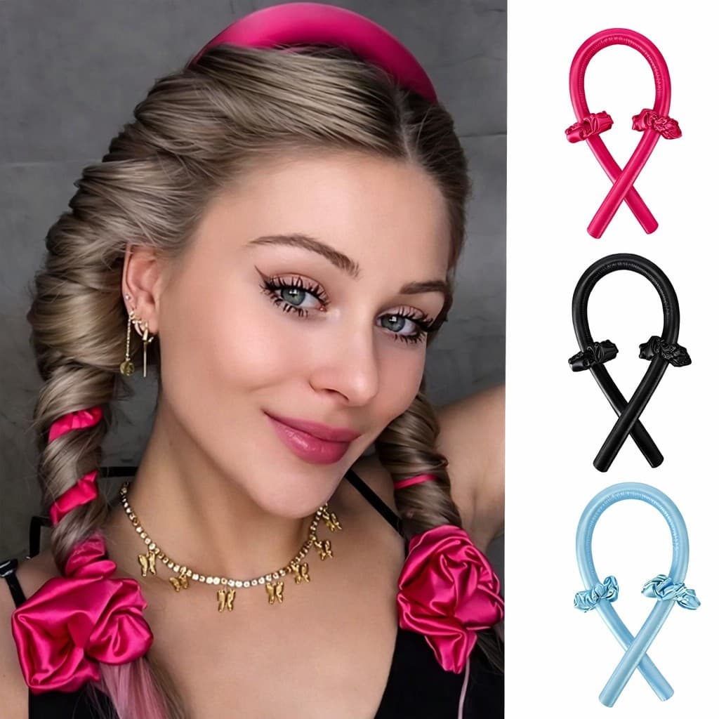 Modelador de Cachos de Cetim Faixa de Cabelo Modeladora Sem Calor para Dormir Scrunchies