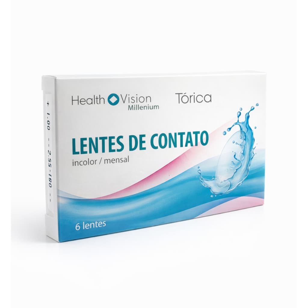 Lente de Contato Health Vision Millenium Tórica para Astigmatismo Mensal Incolor