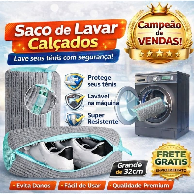 Saco de Lavagem para Tênis e Calçados com Zíper Reforçado, Protetor para Lavar Sapatos e Tênis máquina de lavar Roupas
