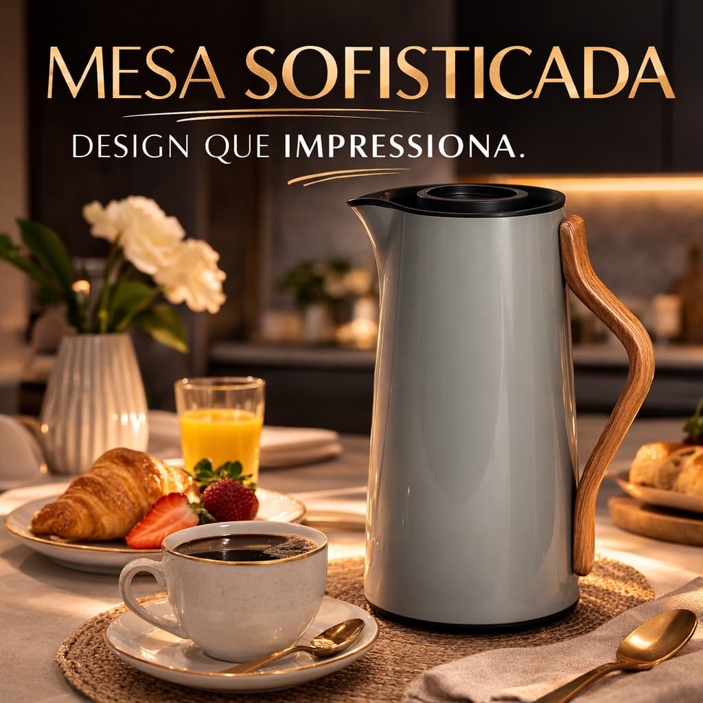 Garrafa Térmica 1L Premium Elegância e Sofisticação Café Chá Chimarrão Quente Por Horas