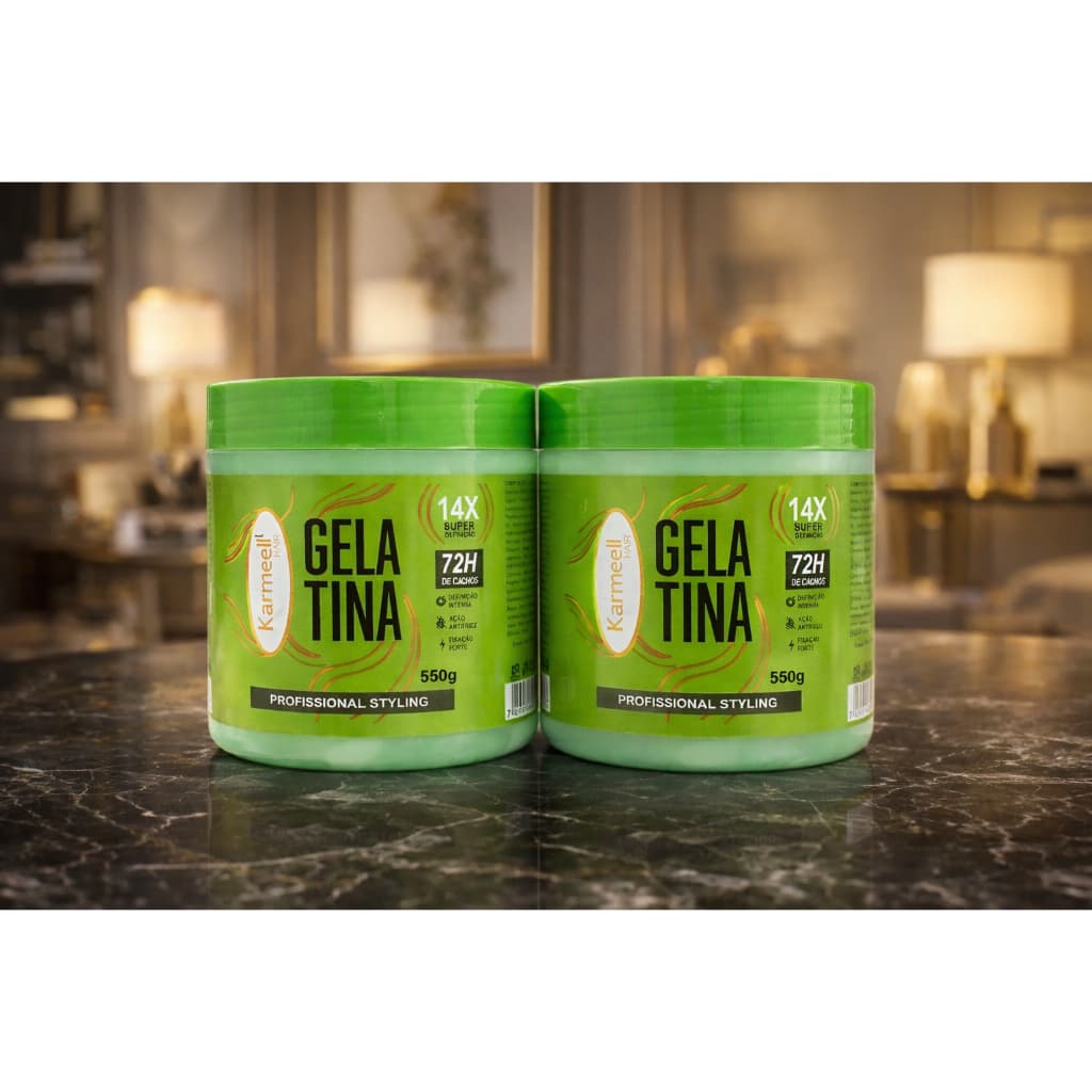 Kit 2 gelatinas modeladora Karmeell Hair - Definição Intensa para cachos 550g cada