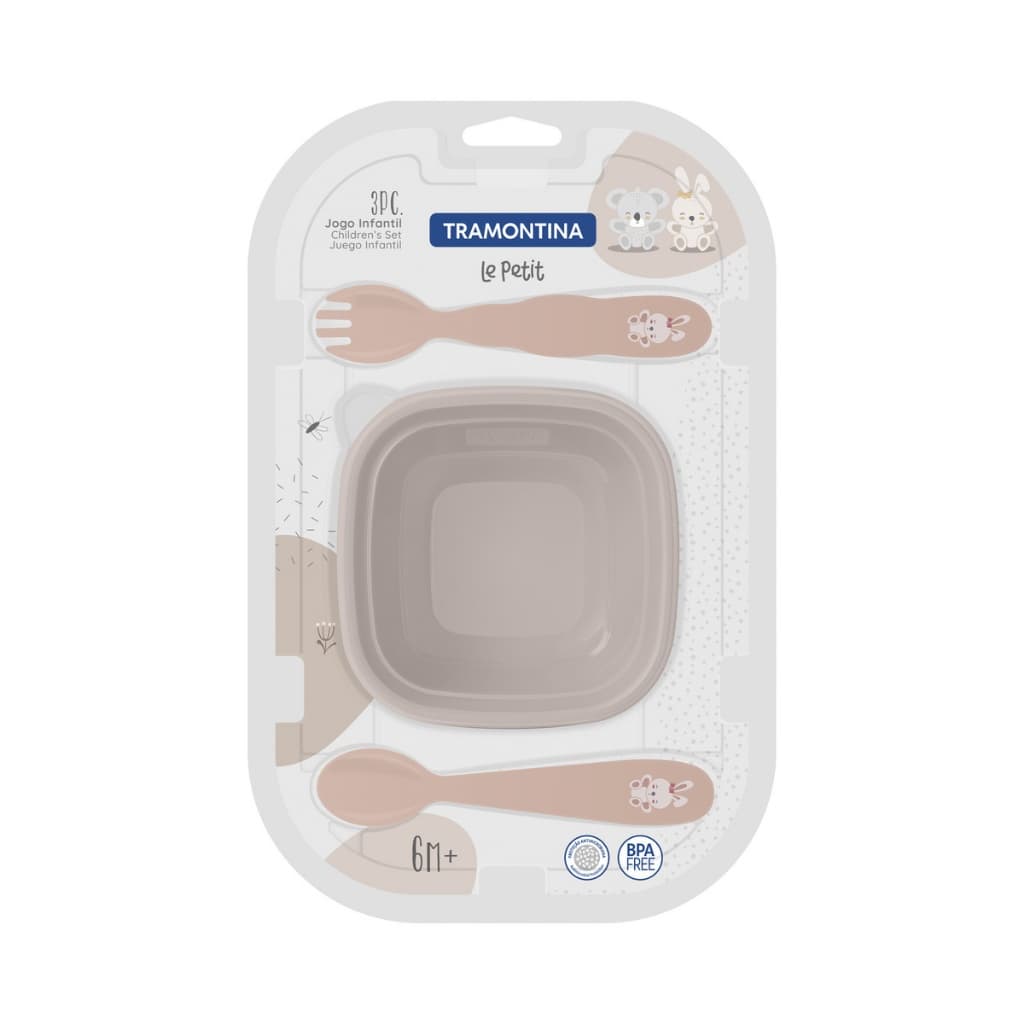 Jogo Infantil Tramontina Le Petit Rosa 03 Peças