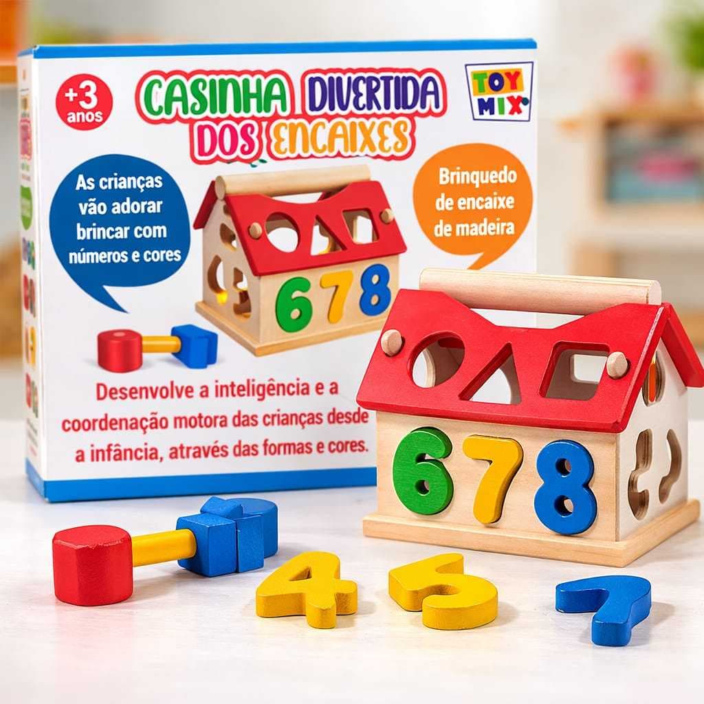 Casinha Divertida Dos Encaixes Mdf - Toymix