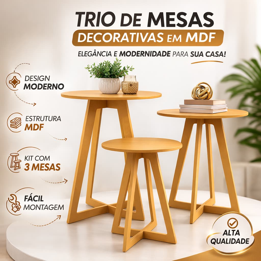 Kit Festa Mdf Trio de Mesa Para Aniversário Lançamento