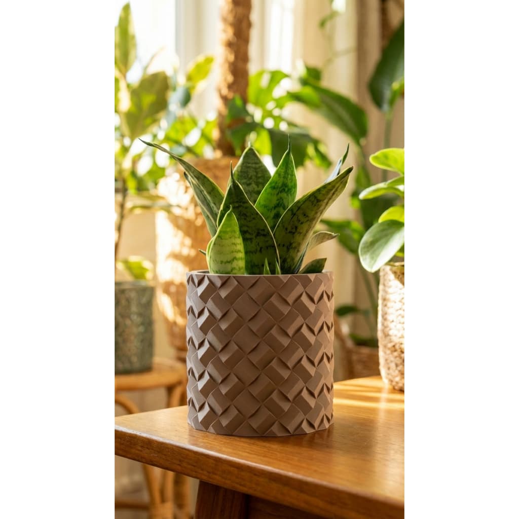 Vaso Decorativo Moderno para Plantas | Vaso para Suculentas, Cactos e Plantas Pequenas | Branco Preto Cappuccino