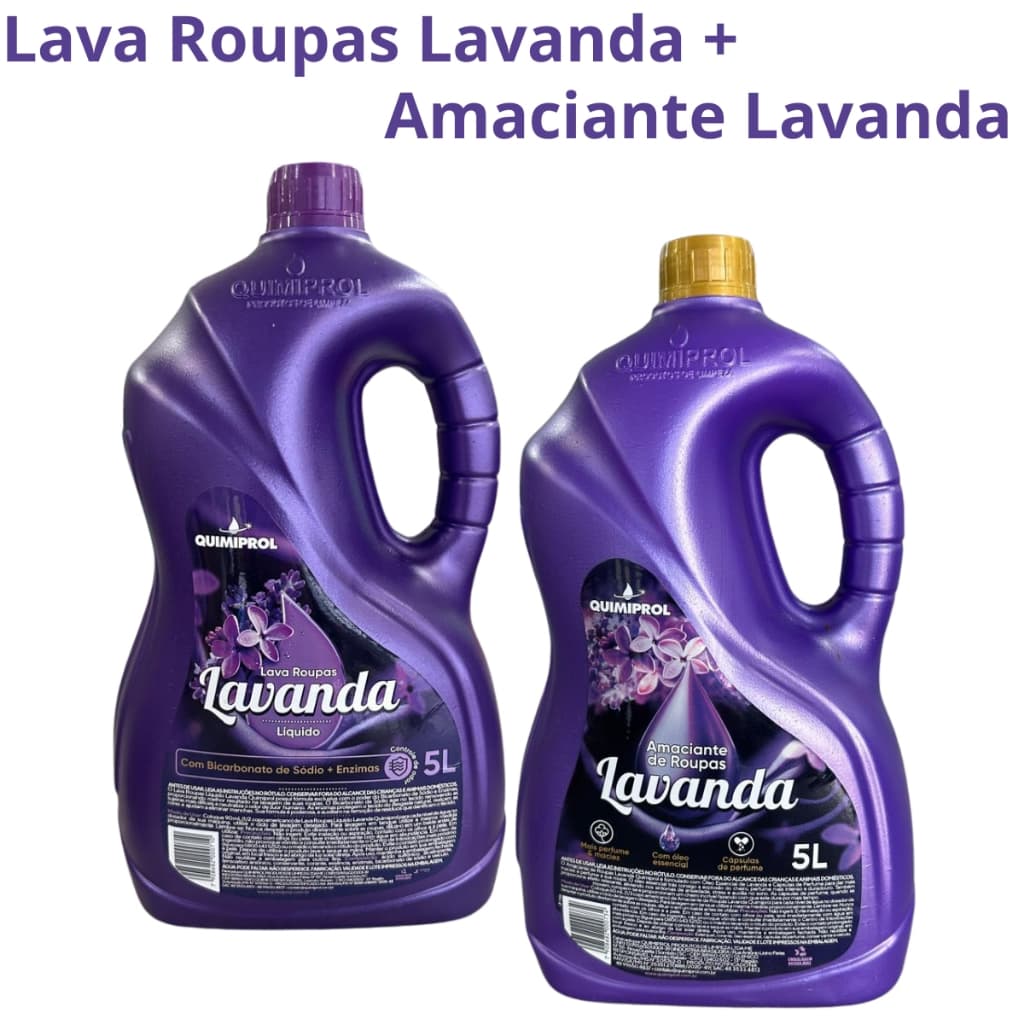 Kit Lava Roupas + Amaciante Lavanda 5L | Dupla Perfeita com Perfume Intenso e Duradouro Com óleo essencial