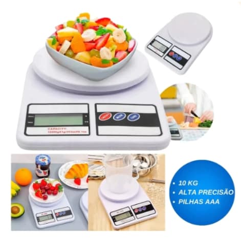 Balança De Cozinha Digital Precisão 10kg 2 Pilhas Brinde