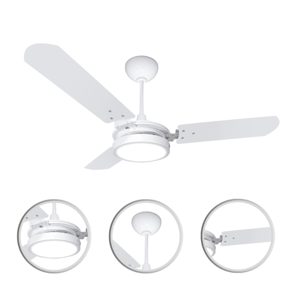 Ventilador de Teto Ventex 150W Valen Led 18W Branco Silencioso Turbo 3 Pás Econômico Quarto Cozinha