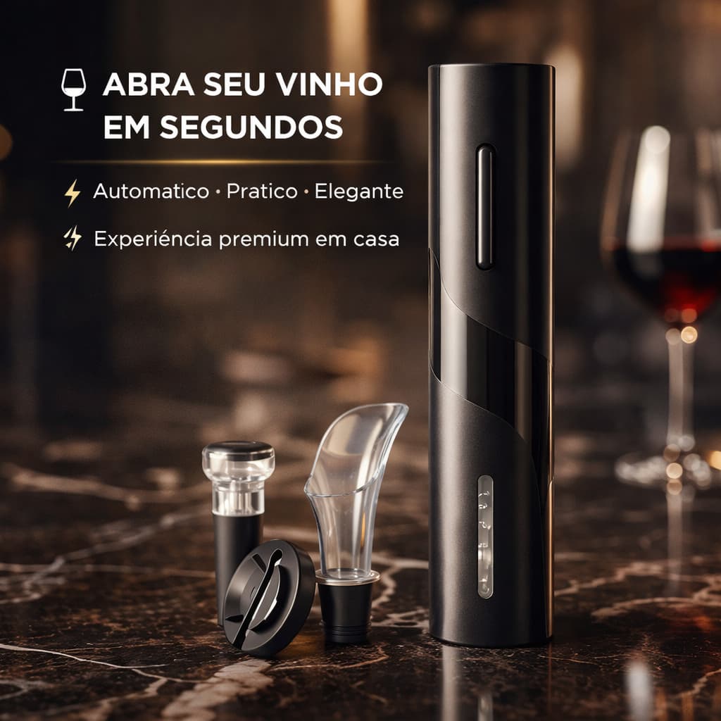 Kit Abridor Saca Rolhas a Recarregável COM Usb Garrafa De Vinho Automático