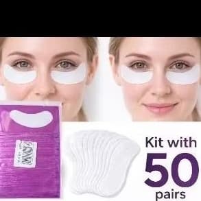 Kit 50 Pares Pads para Extensão de Cílios Embalagem Roxa| Protetor de Olhos Profissional Gel Patch