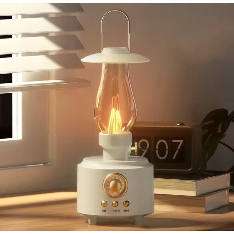 Caixa de Som Portátil Lampião LED Conexão Bluetooth