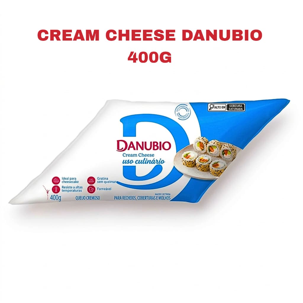 Cream Cheese Danubio Bisnaga Tradicional 400g Sem Glúten - Ideal para Lanchonetes/Padarias/Comercios