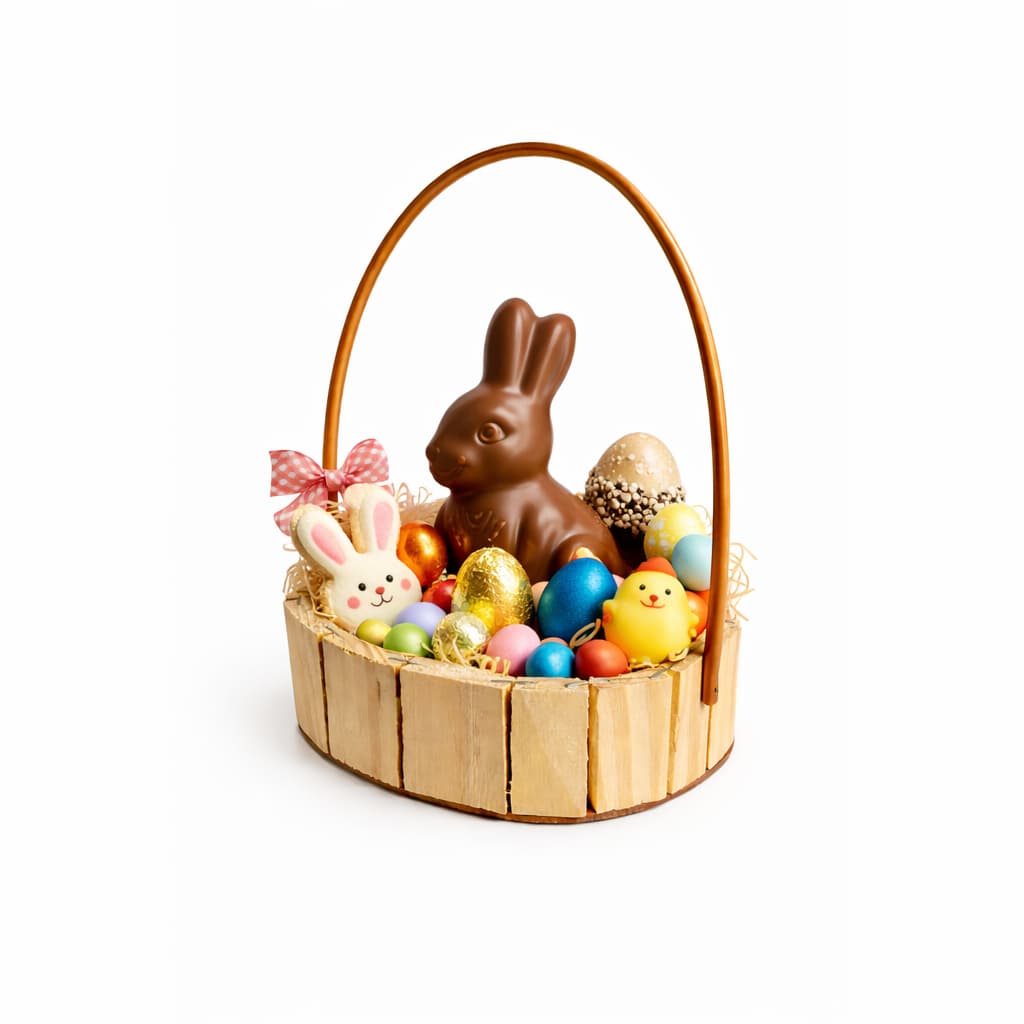 Kit 6 Cestas 18 Cm Madeira Páscoa Presente Dia das Mães Namorados Oval M