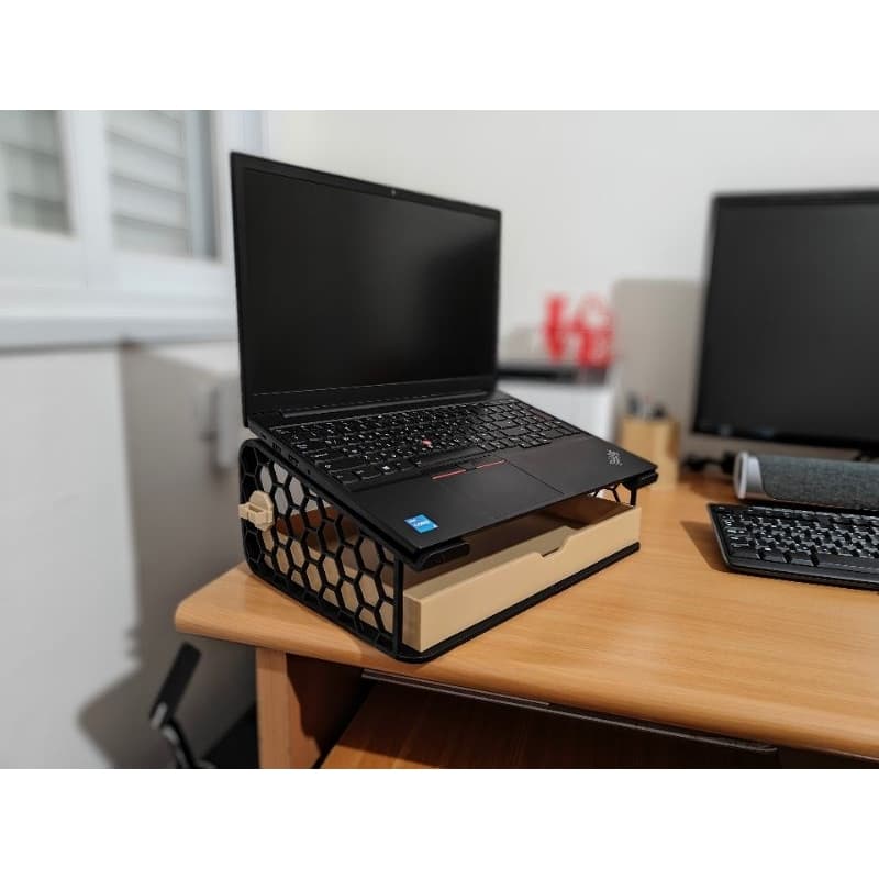 Organizador de Mesa e Suporte para Notebook Ergonômico - Design Moderno Colmeia
