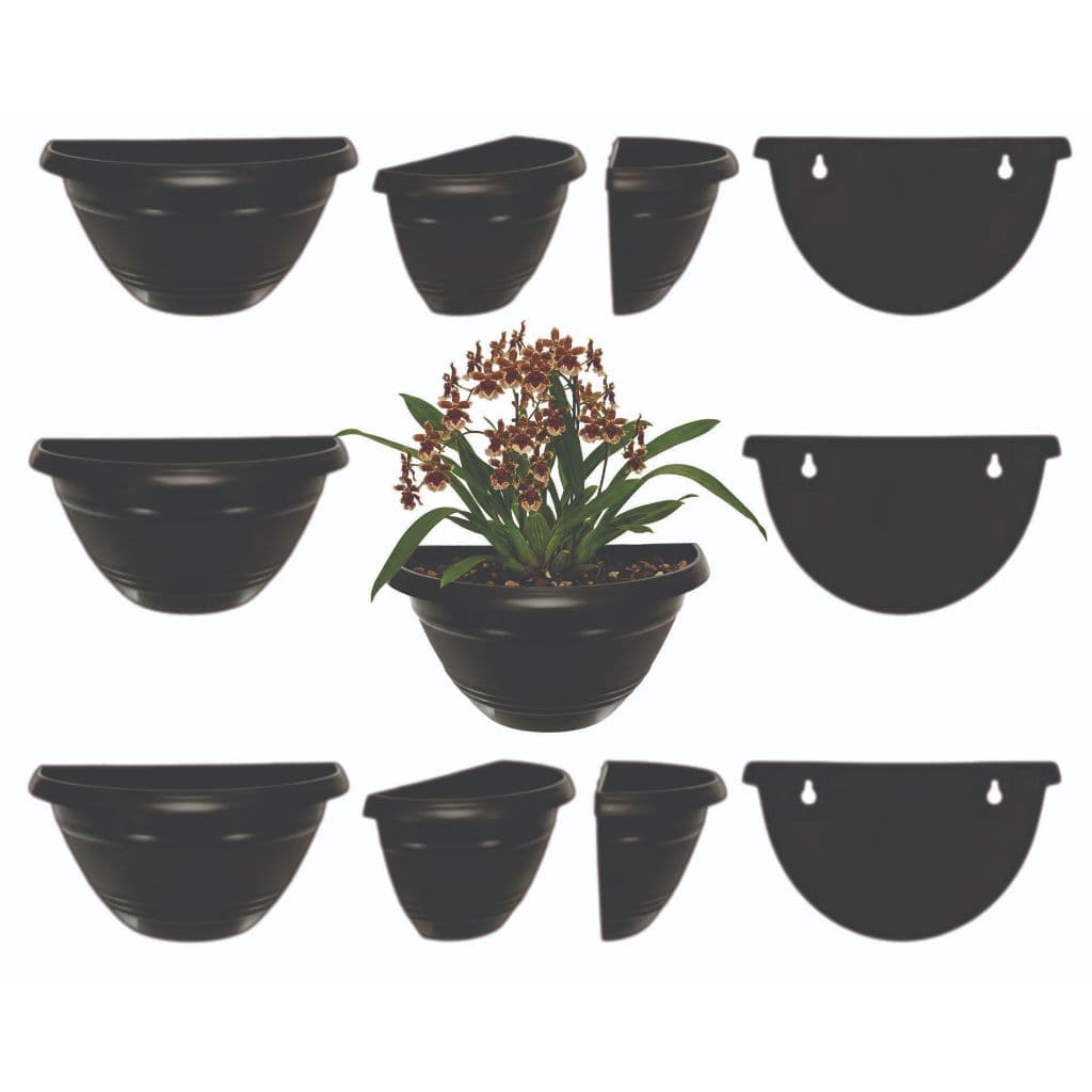 Kit 12 Vasos de Parede 1 litro Vaso meia Lua para muro Jardim Vertical Horta E Decoração suspenso