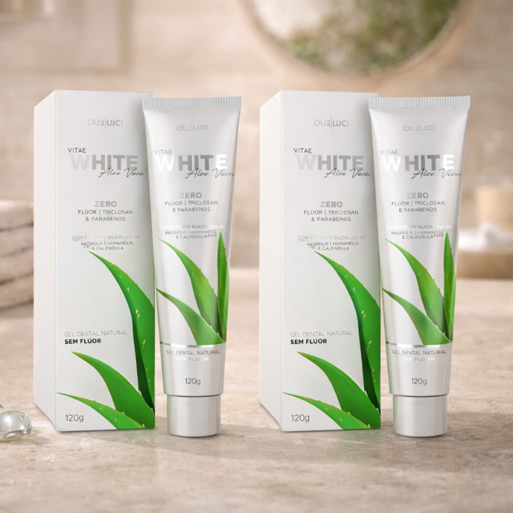 Kit 2x Gel Dental Vitae White Aloe Vera Luci Luci - 120g