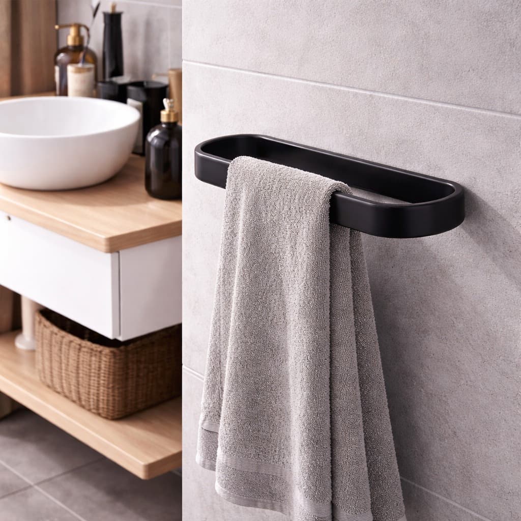 Porta Toalha Sem Furo Adesivo Forte Banheiro Lavabo Cozinha Suporte Resistente Fácil Instalação