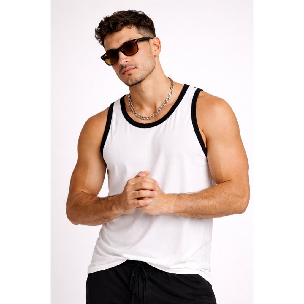 Regata Masculina Longline Algodão Premium Slim – Valoriza o Shape, Estilo Americana, Treino Academia