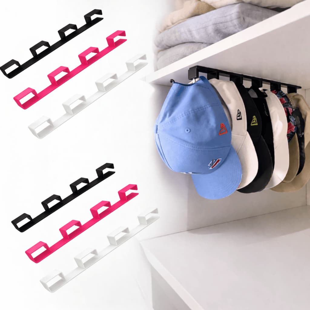 Suporte Organizador de Bonés para Guarda-Roupa | Porta Bonés de Parede Multifuncional | Cabide para Bonés, Chapéus e Ace
