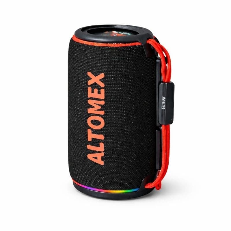 Caixa de Som Bluetooth Portátil 20W RGB LED, À Prova d´Água, Som Potente, Bateria Recarregável Entrada Cartão de memória