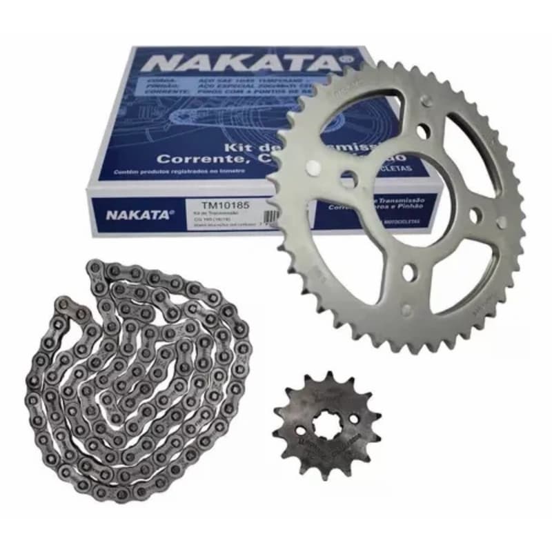 Kit Relação Tração Transmissão Sem Retentor Cg Titan Fan 160 2016 a 2025 Original Nakata