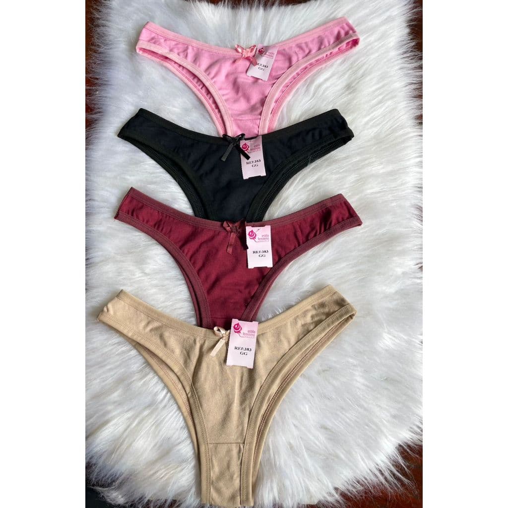 Kit 10/8/6/4 Calcinhas Femininas Asa Delta Algodão Cavada Conforto Forro 100% Algodão Cós Alto Lote
