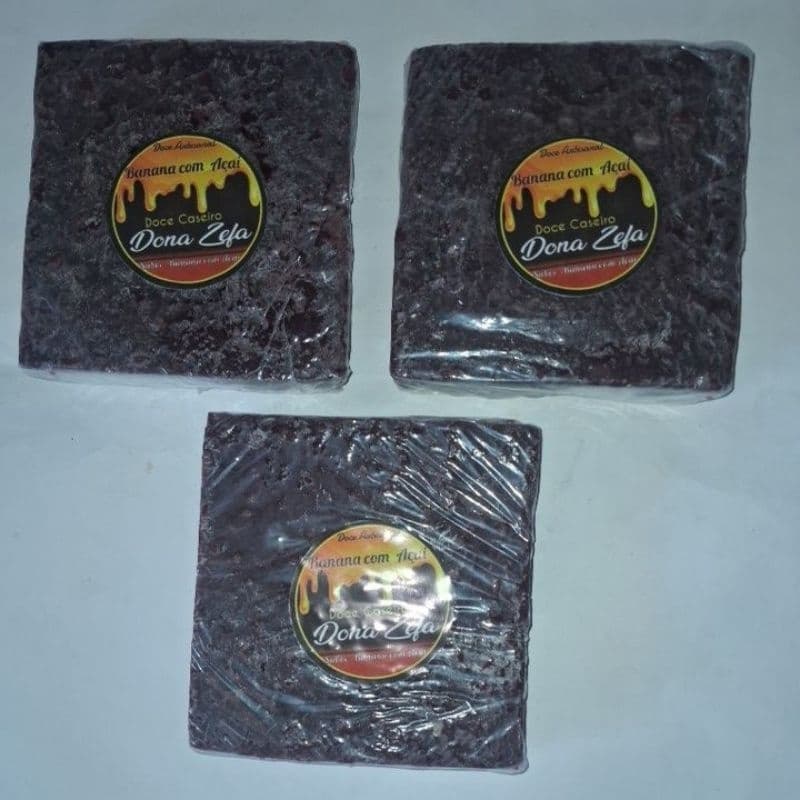 3 barra doce caseiro banana com açaí 270g cada.sobremesa
