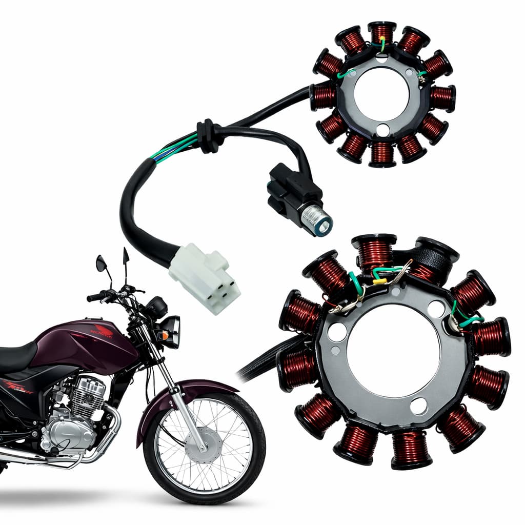 Estator Gerador Cg125 Fan 125 2009 2010 2011 2012 2013 2014 2015 Com Bobina Pulso