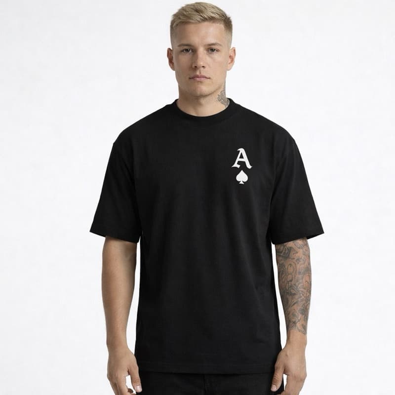 Camiseta Oversized Masculina ÁS – Algodão Penteado Premium 100% Autêntico