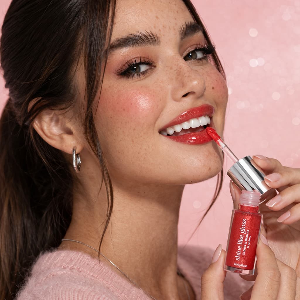 Gloss Labial Shine Like Gloss Brilho Intenso Lábios Hidratados Efeito Espelhado