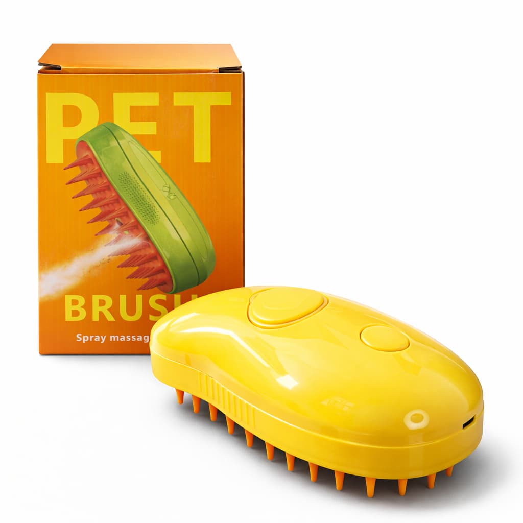 Pet Brush Escova com Spray para Cães e Gatos – Recarregável USB