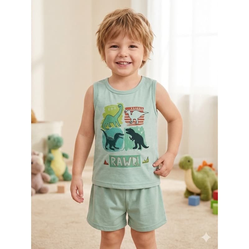 Pijama Regata Infantil Em Malha Estampas Variadas