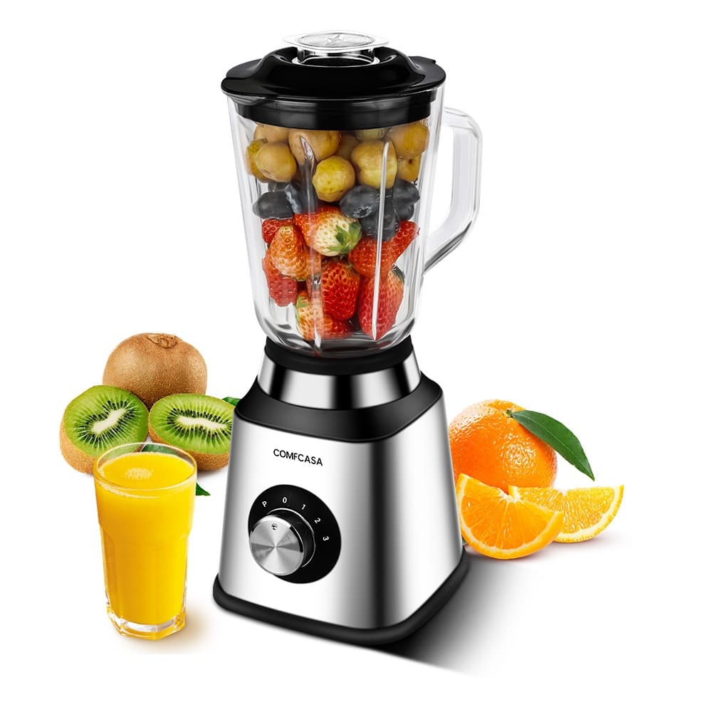 Liquidificador copo de vidro 220V 1200W 1.5L Capacidade Material de Aço Inox Com copo de moagem