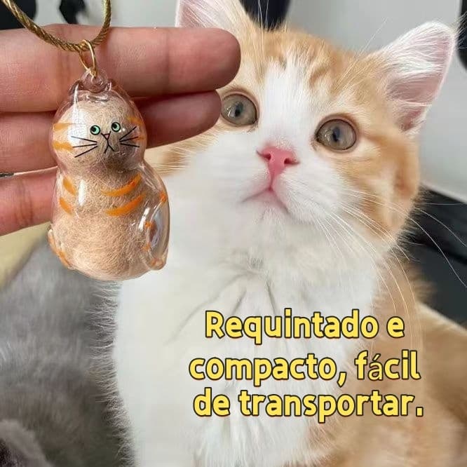 Frasco Pelos de Gato Gatinho Mini Chaveiro Fofo Colecao Gatinhos Lembranca Pet Colecionavel