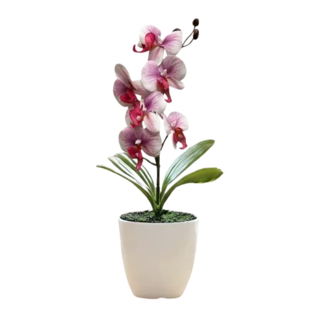 Planta Artificial Arranjo de Orquídea Vaso Oriental