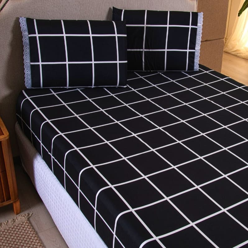 Jogo de Cama Queen 03 Peças Estampas Sortidas 400 Fios