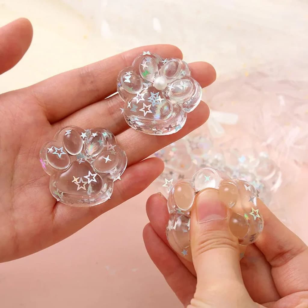 Brinquedo Squishy Kit 5 Patinhas Silicone Anti Estresse Macio Sensorial Estimulo Ansiedade/Tdah/Tea