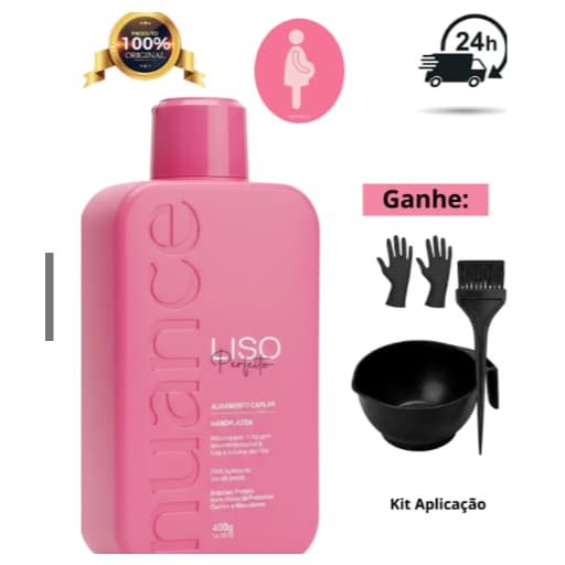 Liso Perfeito Alisamento Capilar Nuance 400g Ganhe Kit Aplicação