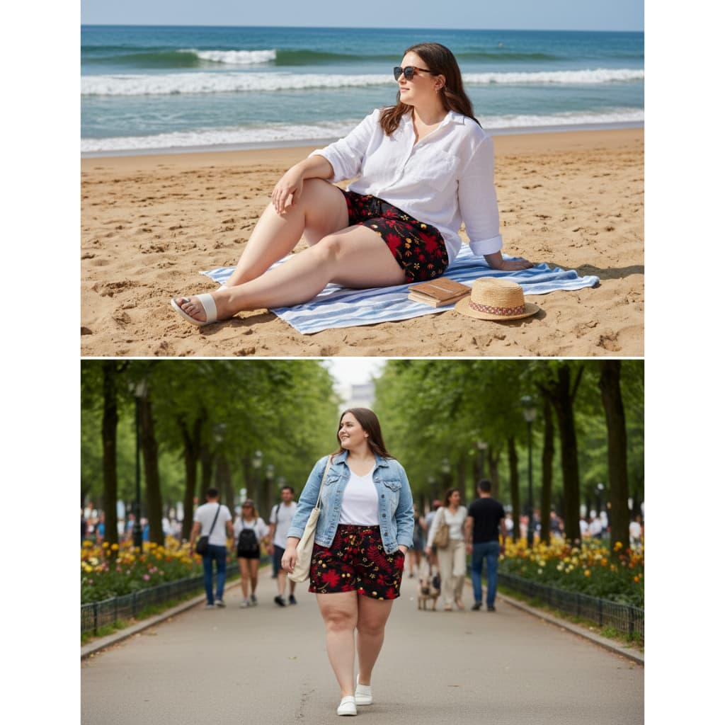 bermudão visco linho plus size do tam 46 ao 68 bolsos