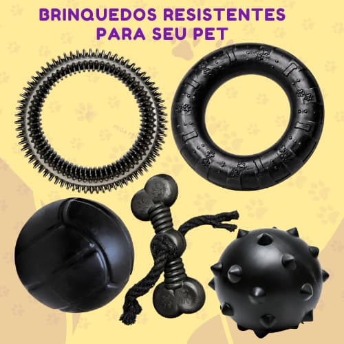 Brinquedos Mordedores Cachorro Grande Resistente Kit 05 Und